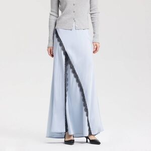 a new day Light Blue Skort with Black Lace Trim